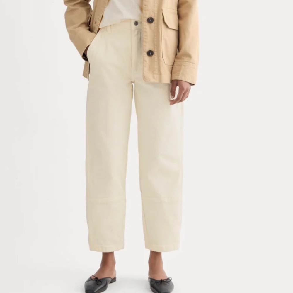 Everlane Utility Barrel Pant in Bone size 4